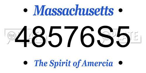 48576S5 Massachusetts License Plate