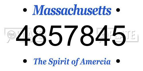 4857845 Massachusetts License Plate