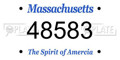48583 Massachusetts License Plate
