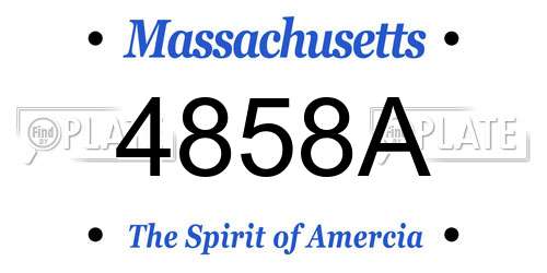 4858A Massachusetts License Plate