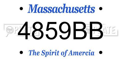 4859BB Massachusetts License Plate