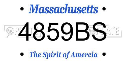 4859BS Massachusetts License Plate