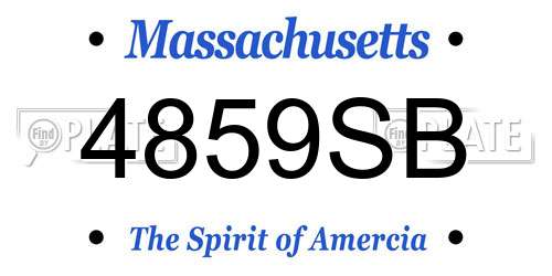 4859SB Massachusetts License Plate
