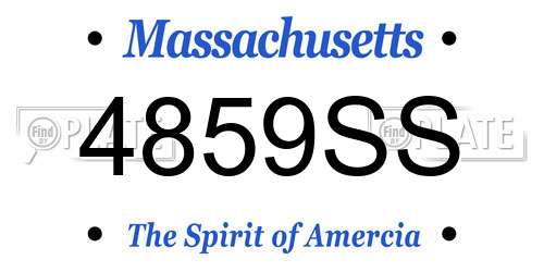 4859SS Massachusetts License Plate