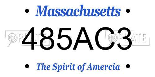 485AC3 Massachusetts License Plate