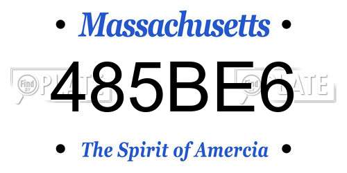 485BE6 Massachusetts License Plate