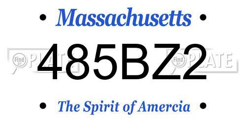 485BZ2 Massachusetts License Plate