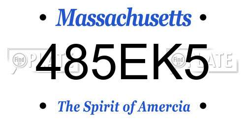 485EK5 Massachusetts License Plate
