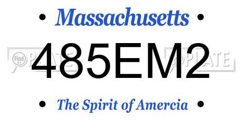 485EM2 Massachusetts License Plate