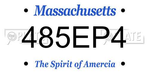 485EP4 Massachusetts License Plate