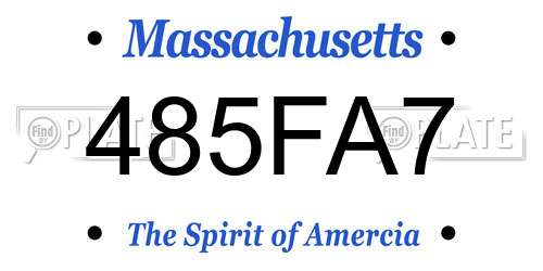 485FA7 Massachusetts License Plate