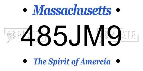 485JM9 Massachusetts License Plate