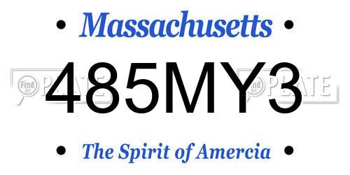 485MY3 Massachusetts License Plate