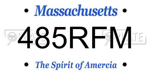485RFM Massachusetts License Plate