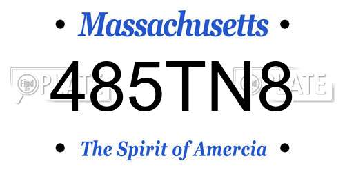 485TN8 Massachusetts License Plate