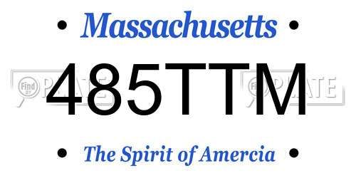 485TTM Massachusetts License Plate