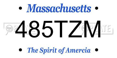 485TZM Massachusetts License Plate