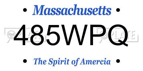 485WPQ Massachusetts License Plate