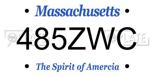 485ZWC Massachusetts License Plate