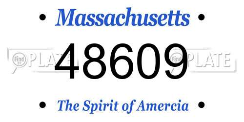 48609 Massachusetts License Plate