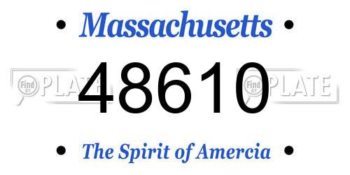 48610 Massachusetts License Plate