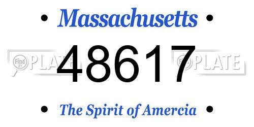48617 Massachusetts License Plate
