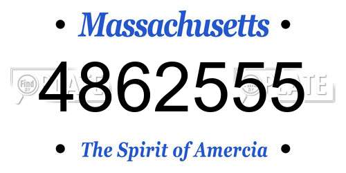 4862555 Massachusetts License Plate