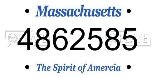 4862585 Massachusetts License Plate