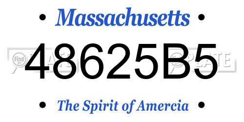 48625B5 Massachusetts License Plate
