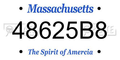 48625B8 Massachusetts License Plate