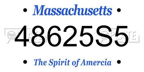 48625S5 Massachusetts License Plate