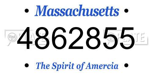 4862855 Massachusetts License Plate