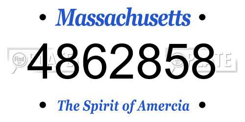 4862858 Massachusetts License Plate
