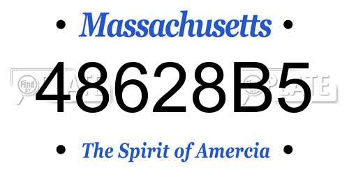 48628B5 Massachusetts License Plate