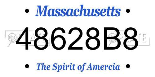 48628B8 Massachusetts License Plate