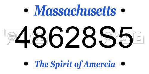48628S5 Massachusetts License Plate