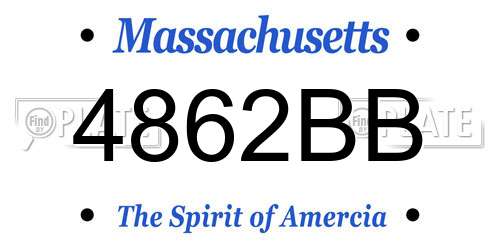 4862BB Massachusetts License Plate