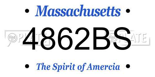 4862BS Massachusetts License Plate