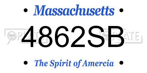 4862SB Massachusetts License Plate