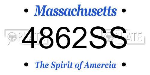 4862SS Massachusetts License Plate