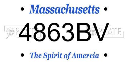 4863BV Massachusetts License Plate