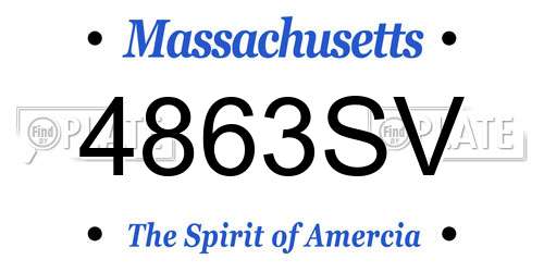 4863SV Massachusetts License Plate