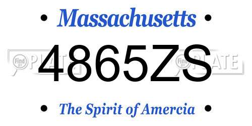 4865ZS Massachusetts License Plate