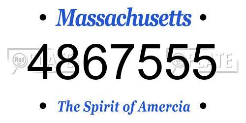 4867555 Massachusetts License Plate