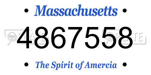 4867558 Massachusetts License Plate