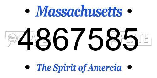 4867585 Massachusetts License Plate