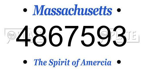4867593 Massachusetts License Plate