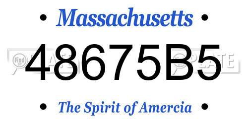 48675B5 Massachusetts License Plate
