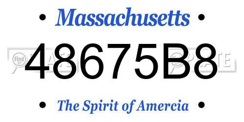 48675B8 Massachusetts License Plate