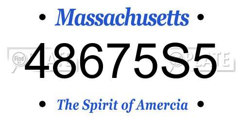 48675S5 Massachusetts License Plate